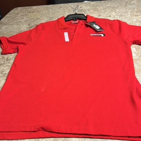 THE NORTH FACE RED SHORT SLEEVE POLO  SHIRT !WANDER POLO ,PTP 20” ,sz Sm men - Picture 8 of 9
